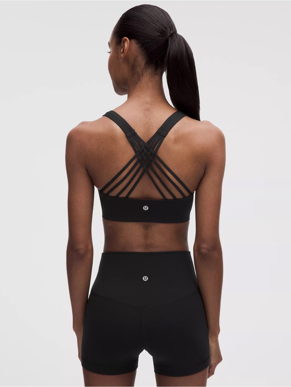 Lululemon Flexyflex Strappy Yoga Sports Bra - Black A/B cup size 6